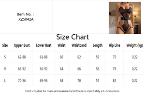 Chuangerm en stock Nouveauté 2026 Body lingerie femme en maille transparente ajourée avec ceinture à nouer et anneaux métalliques en O <span class=keywords><strong>pour</strong></span> le modelage corporel - Product Image 6