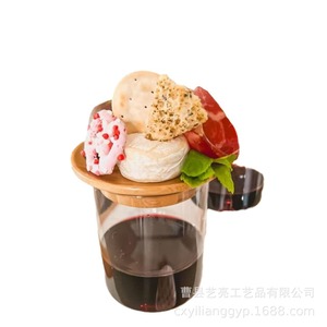 Posavasos redondo de madera para servir bebidas en fiestas, juego de vajilla ecológico - Product Image 3