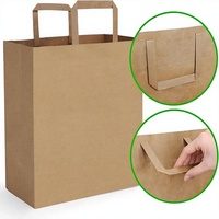 Sacs en papier kraft biodégradables personnalisés en gros avec poignée, sacs d'emballage écologiques recyclables pour le shopping