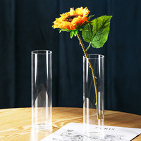Vase en verre transparent vintage en gros, centre de table décoratif pour mariage, fête, événement, arrangement floral à domicile