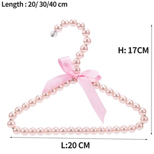 Cintres en plastique PET <span class=keywords><strong>bebe</strong></span> Cintres en plastique avec nœud en fausse perle Cintres en plastique pour enfants pour magasin de vêtements Chiens Chats - Product Image 3