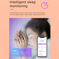 Anillo Inteligente de Salud con Coloración de Esmalte, Monitor de Frecuencia Cardíaca, Presión Arterial y Sueño, Resistente al Agua IP68, Control por Aplicación, para Hombres y Mujeres