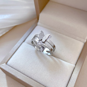 Anello in stile minimalista in acciaio inossidabile Unisex alla moda personalizzato e minimalista anello da mignolo misura 8 incarnato per donna uomo - Product Image 2