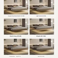 Lit flottant de luxe léger sans tête de lit Lit rembourré Internet de style wabi-sabi crème minimaliste moderne pour petit appartement