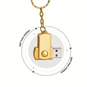 Mini Metal Colorful Rotating High-Speed True Capacity Portable Keychain USB Flash Drive Business Gift 64GB - Product Image 3