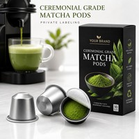 Capsules de matcha latte aromatisées OEM ODM, boîte personnalisée avec votre propre marque, emballage sur mesure
