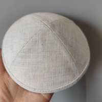 Logotipo personalizado bordado algodón Lino Kippah judío Kippot Boda REGALOS Lino Yamulka judaísmo Kipot Skullcap