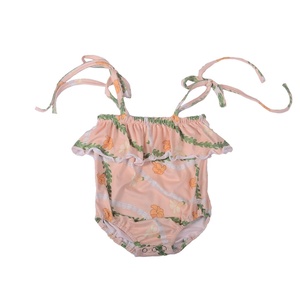Romper de algodón estampado con tirantes ajustables y cuello halter para bebé, estilo hawaiano, primavera-verano, talla personalizada - Product Image 5