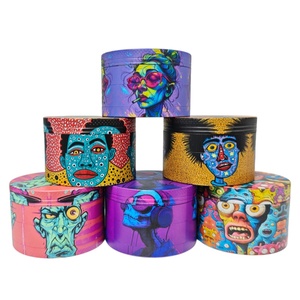 Round Zinc Alloy Manual Modern <b>Herb</b> <b>Grinder</b> 63mm with Full Printed Art Design for Accessory - Product Image 3