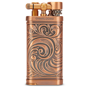 Accendino a Fiamma Jet Antivento CIGARLOONG con Finitura Bronzo Anticato, Design Portatile per <span class=keywords><strong>Amanti</strong></span> del Tabacco e Uso in Viaggio all'Aperto - Product Image 1
