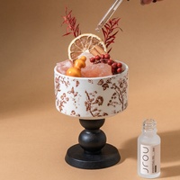 Lampe de table en céramique marron vintage à motif floral, diffuseur en cristal, coffret cadeau avec pierre parfumée au sel rose naturel pour cadeau de mariage
