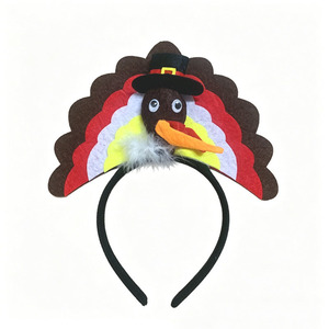 Serre-tête de Thanksgiving avec motif de cuisse de poulet et pince à cheveux tête de dinde, créatif, amusant, pour décoration de fête - Product Image 3