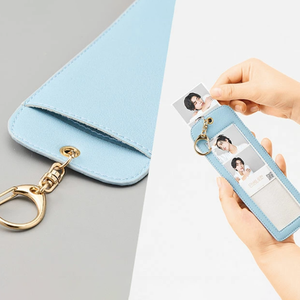 Porte-clés photo <span class=keywords><strong>portable</strong></span>, étui photo transparent, porte-clés en cuir, porte-clés avec étiquette, breloques pour sac, mémorial, mousqueton - Product Image 3