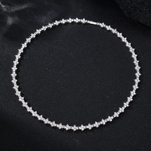 महिलाओं के सोने के लहूट टेनिस चोकर हार का सीज़ डायमंड क्लोवर ब्रेसलेट गहने चार पत्ती के साथ मिला - Product Image 3