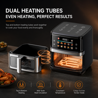 Freidora de Aire de Acero Inoxidable de 6L, Gran Capacidad, Último Modelo, Táctil Inteligente, Digital, Eléctrica, Portátil, Nueva, Venta al por Mayor