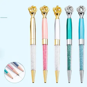 New Arrival Promotional Gift Customizable Ballpoint Pen School Office Crown Top Crystal metal Ballpoint Pens