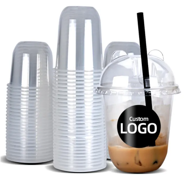 Custom disposable Bubble boba tea cup 95U-shaped plastic cup