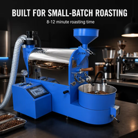TY-TECH Torréfacteur à tambour pour grains de café, chauffage gaz/électrique, 0,5-2,5 kg, usage commercial/extérieur/ménager, compatible artisanat
