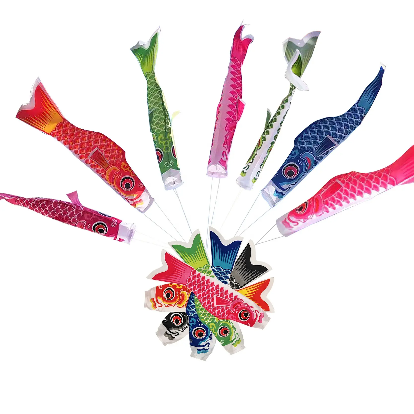 Drapeau de carpe pour enfant, cerf-volant de poisson, vente bien, oem, japonais coloré, direction du vent