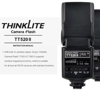 Godox TT520 II Flash Unit TT520II Cuenta con señal inalámbrica incorporada de 433MHz Pentax Olympus DSLR Camera Flash Trigger.