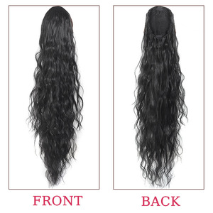 Perruque synthétique longue et ondulée en fibre résistante à la chaleur, couleur 1B4, style européen pour femmes - Product Image 1