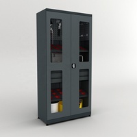 Armoire de rangement métallique robuste BODUR CNC à 3 tiroirs avec porte-outils, 2 fenêtres de visualisation, panneau perforé, verrouillage à 3 points, OEM/OBM, garantie 2 ans