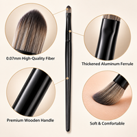 Pinceau de maquillage professionnel KB127 avec fibre de haute qualité de 0,07 mm, virole en aluminium épaissie et manche en bois de qualité supérieure
