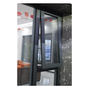 Fenêtre à battant en alliage d'aluminium de haute qualité, triple <span class=keywords><strong>vitrage</strong></span>, à rupture de pont thermique, insonorisée, écoénergétique, pour entrée de villa moderne - Product Image 2