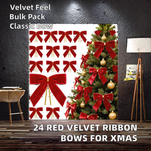 1 Buah Pita Beludru Merah Tahan Lama Gaya Klasik Dekorasi Pohon Natal Grosir Pembungkus Kado Tas Permen Ikat Putar Rumah - Product Image 2