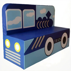 Canapé long et confortable pour centre d'éducation préscolaire, coussin moelleux, <span class=keywords><strong>banc</strong></span>, canapé tête <span class=keywords><strong>de</strong></span> train <span class=keywords><strong>de</strong></span> dessin animé pour enfants, camion <span class=keywords><strong>de</strong></span> pompiers - Product Image 1