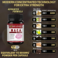 Capsules de poudre d'Ashwagandha et de racine de Maca personnalisées en usine pour adultes - 60 mg pour la gestion énergétique, 2 capsules par jour, prix abordable