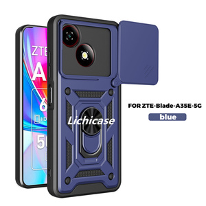 Lichicase, soporte de Metal giratorio de 360 °, cubierta de lente deslizante, funda de armadura a prueba de golpes para <span class=keywords><strong>ZTE</strong></span> Blade A35E, carcasa duradera - Product Image 5