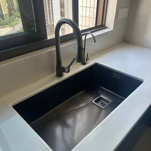 Multi functional stainless steel <b>scratch</b> resistant LED digital display spray waterfall faucet kitchen sink - Product Image 2