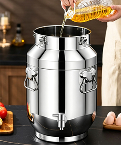 Contenitore Sigillato per Olio <span class=keywords><strong>in</strong></span> Acciaio Inox SUS 304 <span class=keywords><strong>di</strong></span> Grado Alimentare con Rubinetto - Product Image 2