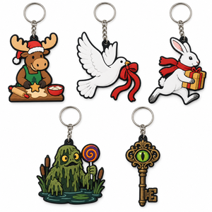 Llavero de silicona al por mayor, exquisita figura de árbol de Navidad de plástico, mosquetón de dibujos animados, pequeño regalo, colgante para bolso de muñeca - Product Image 6