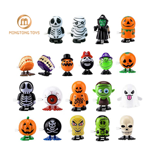 Plástico clásico Mini Clockwork Jump Walk Rotating Tooth Ghost Orange Pumpkin Man Chattering Teeth Prank Halloween Wind Up Toy - Product Image 6