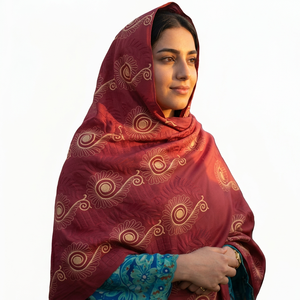 Wholesale Women Cotton Voile Floral Embroidered Headscarf Shawl Lightweight Breathable Long Wrap All Season Daily Wear - Product Image 1
