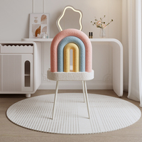 Chaise de maquillage en tissu haut de gamme, coiffeuse simple, style crème, salon, tabouret de maquillage arc-en-ciel