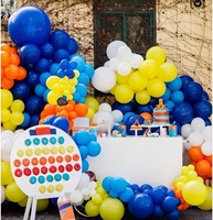 Meistverkauftes Blau-Oranges Ballongirlanden-Set Kinder 1. Geburtstag Party Hintergrund-Deko Geburtstags-Szenen-Dekorationsset