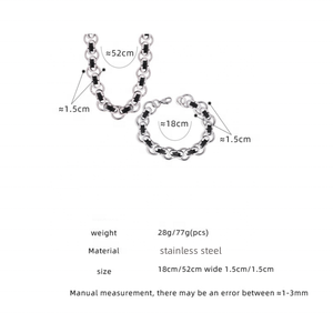 Collana con bracciale di nicchia elegante e elegante francese nuovo Design in acciaio inossidabile non sbiadisce il Set di gioielli da donna dell'industria pesante - Product Image 4