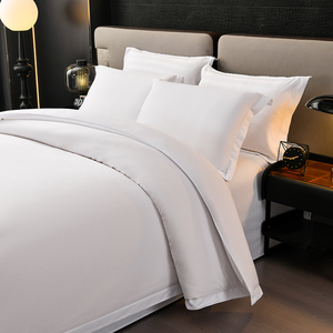 Tùy chỉnh sang trọng màu trắng polyester bông Duvet cover và bộ đồ giường đặt in Comforter với kích thước tùy chọn mềm khách sạn Bộ sưu tập - Product Image 3
