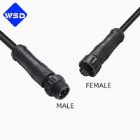 Conector M12 Impermeable IP67, 2P 3P 4P 5P 6P 8P, Macho y Hembra, con Bloqueo de Rosca de Nylon, Arnés de Cables de 300V para Automatización y LED