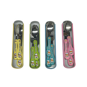 Juego de cubiertos para niños Ele-Gate de acero inoxidable con estuche para niños - Product Image 1