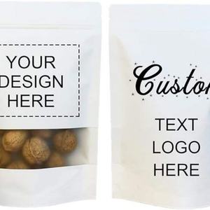 Bolsas de Embalaje de Alimentos con Cierre Hermético Pequeñas de Alta Calidad, Doypack, Bolsa de Papel Kraft Blanca con Ventana y Logotipo Personalizado - Product Image 5