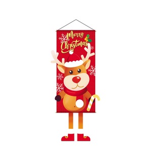 Buon natale striscioni di natale decorazione di natale distico bandiera appesa bandiera di Babbo Natale griglia quadrata bandiera appesa per feste - Product Image 2