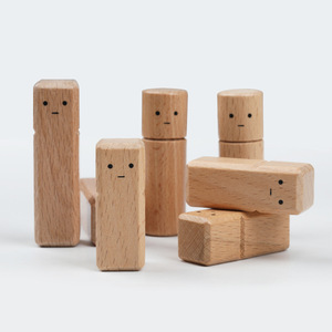 Muñeca de madera de haya de 70 mm con ojos impresos para niños, psicología, uso doméstico, regalo unisex - Product Image 1