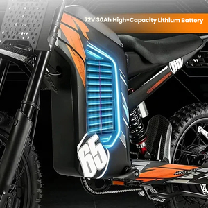 Motocicleta de Alta Velocidad de 80 km/h con Motor sin Escobillas de 3000 W y Batería de 72 V y 30 Ah para Carreras - Product Image 4