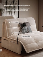 Sofá Cama Eléctrico Inteligente Individual, Reclinable Motorizado, Ajustable, Plegable, Convertible, con Control Remoto, de 2 Plazas