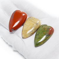 Cristal Natural en Forma de Corazón de 25x40mm, Gema sin Orificio, Cabujón, Energía de Chakra para Sanación Reiki, para Fabricación de Joyas, Manualidades, Regalos
