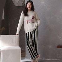 Nouvelle Arrivée Hiver – Pyjama Coréen Doux et Moelleux à Motif Chien Saucisse, en Polaire Simple Face, Col Épais, pour Intérieur/Extérieur